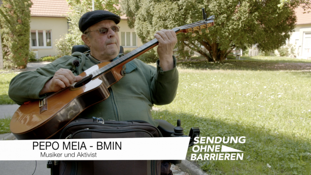 Pepo Meia ist Musiker und als Behindertenaktivist für die Website "BMIN – Behinderte Menschen INklusiv" verantwortlich. In der Sendung ohne Barrieren erzählt er über seine Arbeit und präsentiert eine musikalische Kostprobe.
