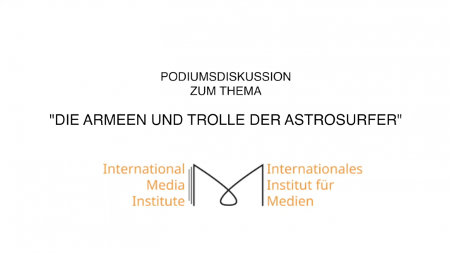 Podiumsdiskussion des Internationalen Instituts für Medien zum Thema „Die Armeen der Trolle und Astroturfer“ im Jura Soyfer-Saal der Hofburg.